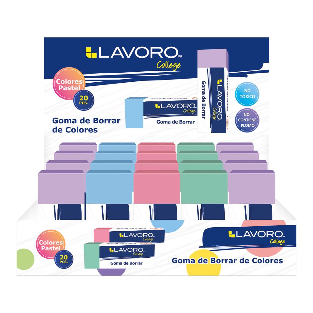 Goma De Borrar Colores Pastel Lavoro