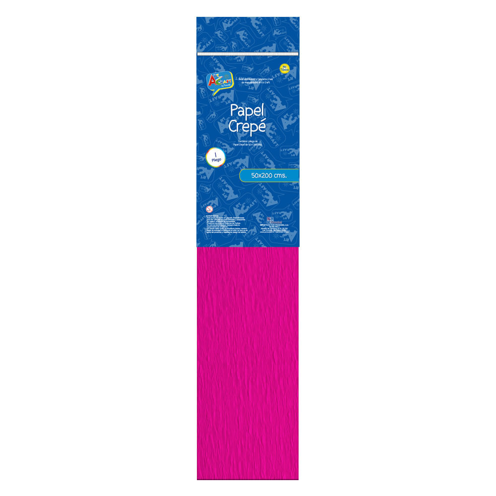Papel Crepe En Bolsa 50 X 200 Cm   Fucsia Art & Craft