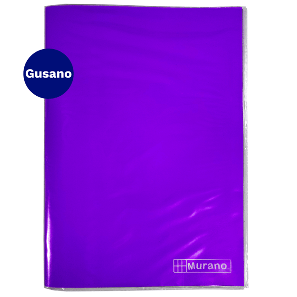 Carpeta  Plastificada Con  Gusano Oficio  Morado Murano