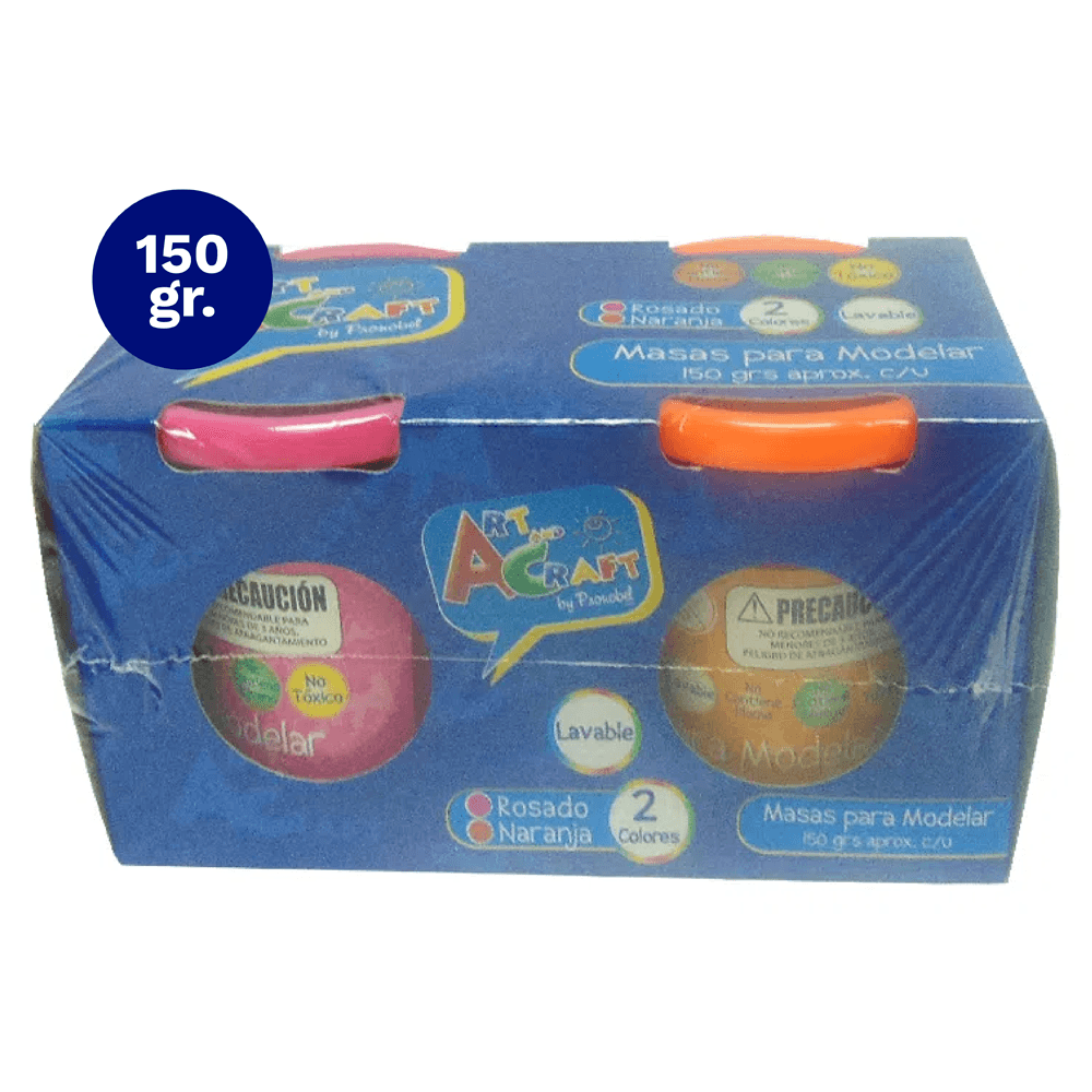 Masa Para Moldear Rosado Naranjo 2 Pcs 150 Gramos Art & Craft