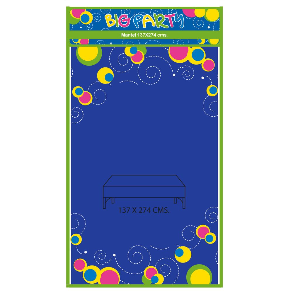 Mantel Desechable Color Azul 137 X 274 Cm Big Party