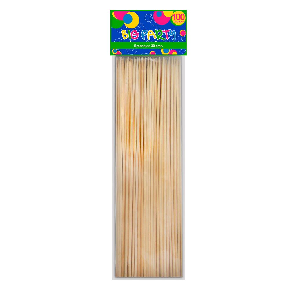 Brochetas 30 Cm  100 Unidades Big Party