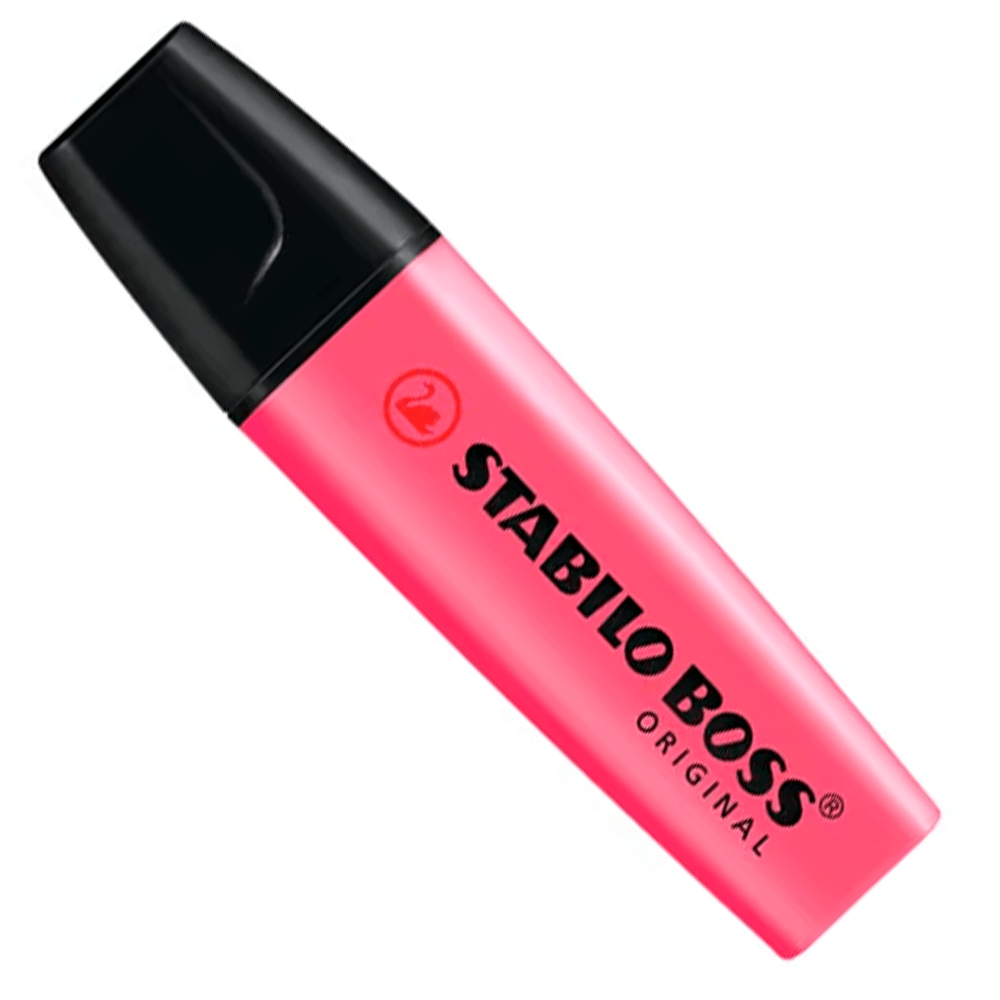 Destacador De Escritorio Punta Biselada Rosado Fluor  Boss 70 Stabilo