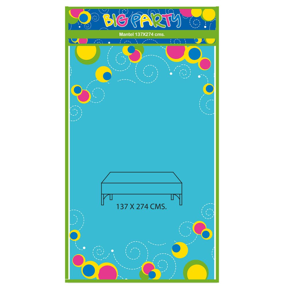 Mantel Desechable Color Celeste 137 X 274 Cm Big Party