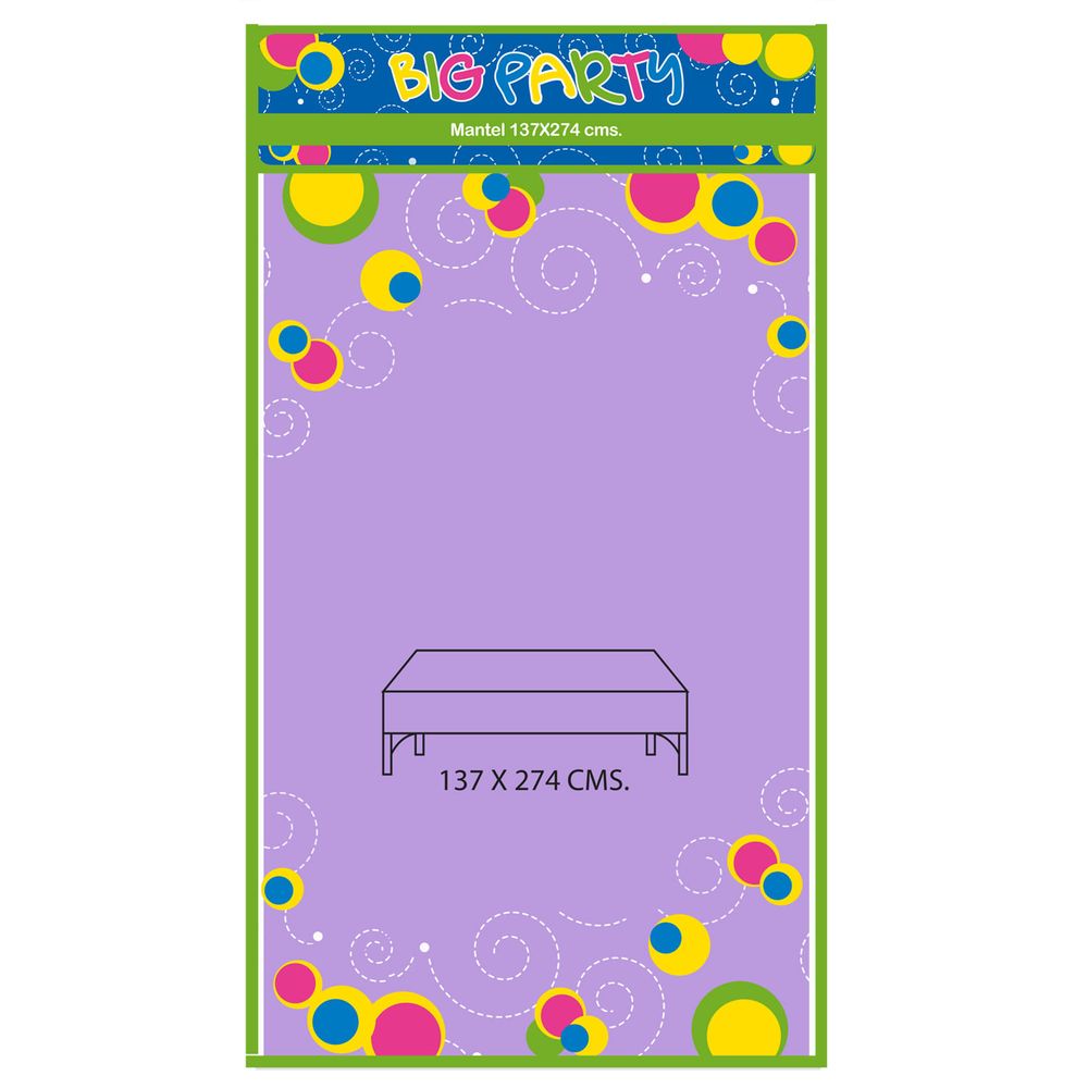 Mantel Desechable Color Lila 137 X 274 Cm Big Party
