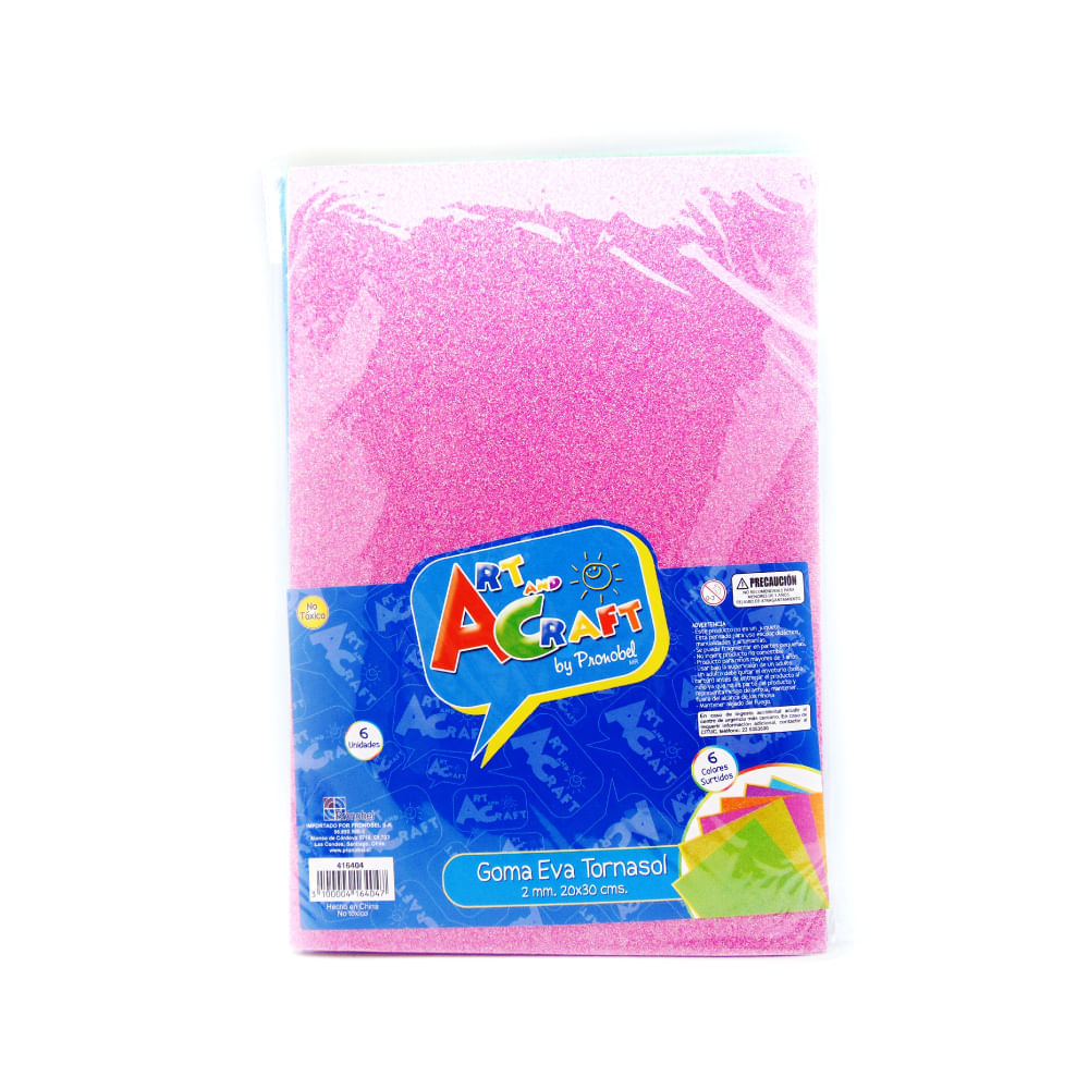 Goma Eva Colores Tornasol 6 Laminas 6 Colores 20 X 30 Cm Art&Craft