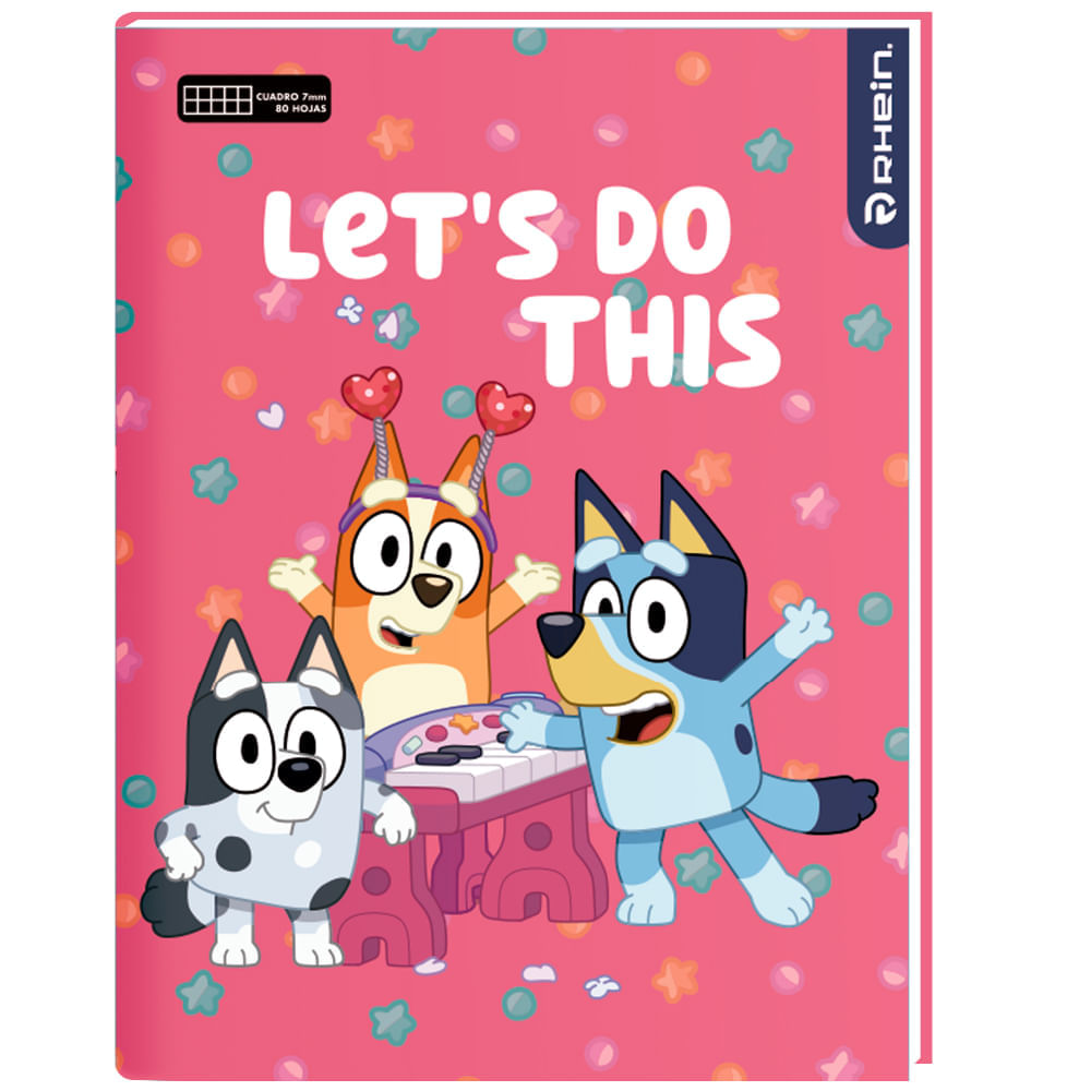 Cuaderno College Bluey 80 Hojas 7 Mm Diseño 2 Rhein