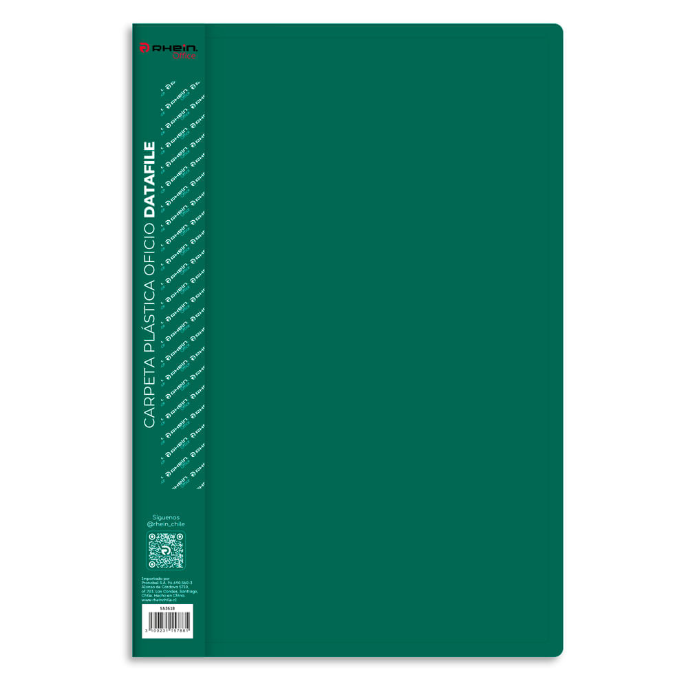 Carpeta Plastica Con Accoclip Oficio Datafile Verde Rhein