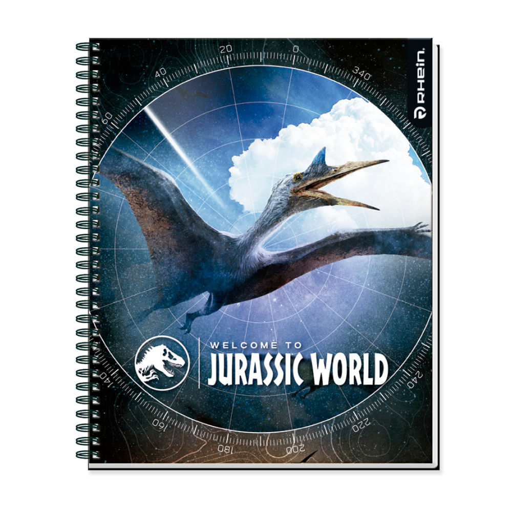 Cuaderno Universitario Jurassic World 100 Hojas Cuadros 7 Mm Rhein