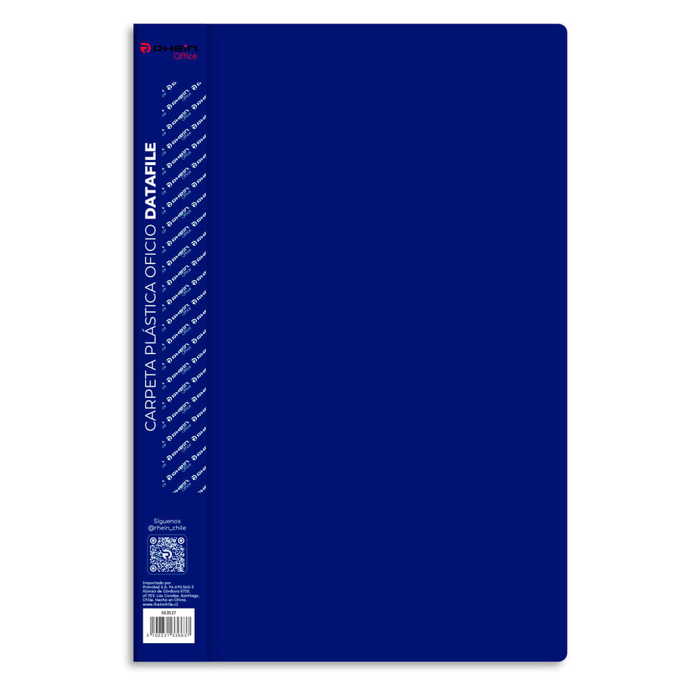 Carpeta Plastica Oficio Datafile Azul Rhein